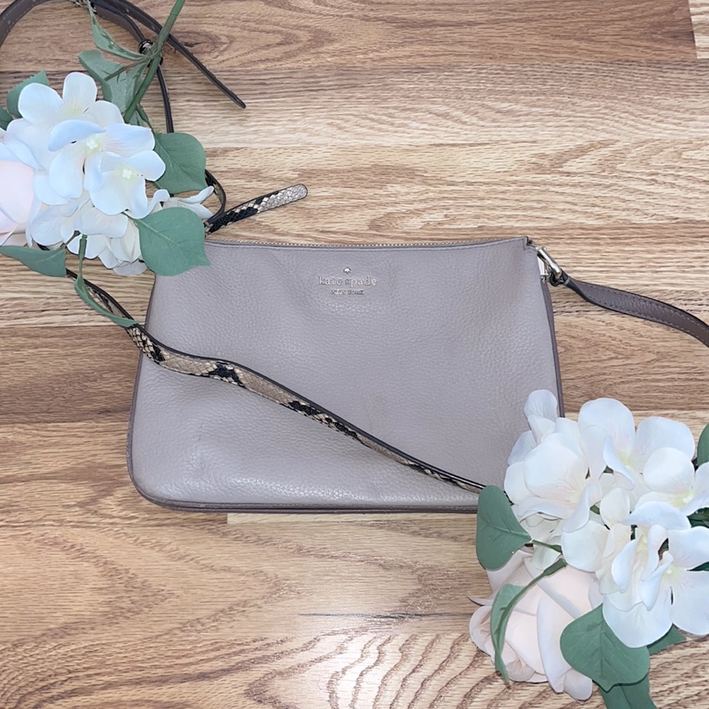 Kate Spade Taupe Side Panel SnakeSkin Crossbody